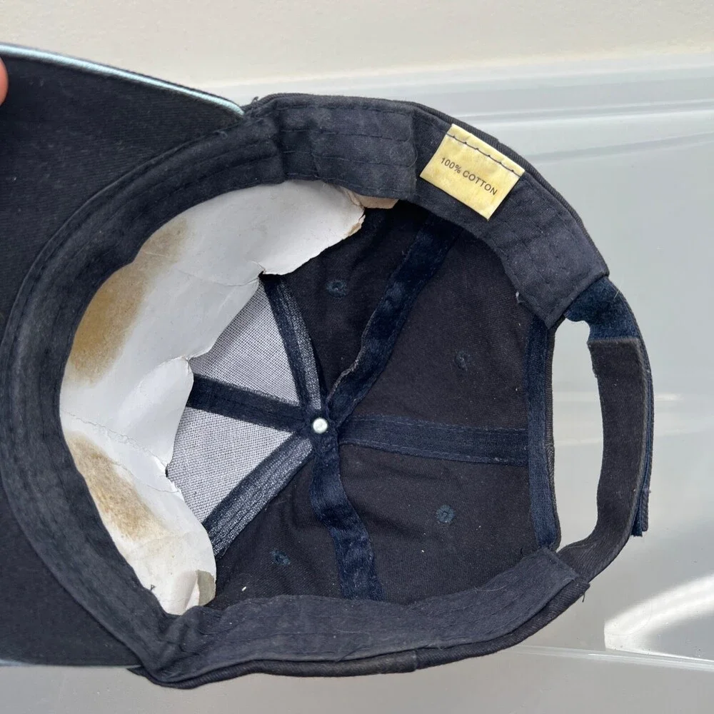 Bass Fish Hat Mens Adjustable Blue Strap Baseball Cap Sport Fishing‎ River Lake